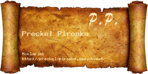 Preckel Piroska névjegykártya